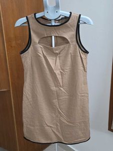 Chic Tan Cut-Out Sleeveless Top