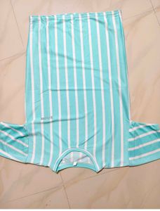 Teal and White Striped T-Shirt