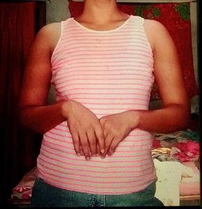 Pink Striped Sleeveless Top