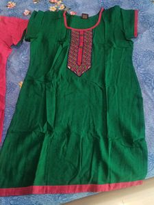 Beautiful Pink  and  green pureCotton Kurta combo