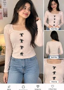 Square neck full sleeve top for girls and women