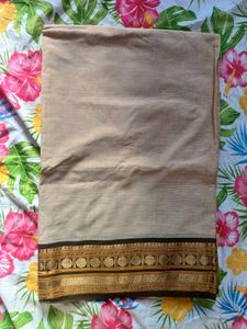 Elegant Beige Saree with Golden and  Border