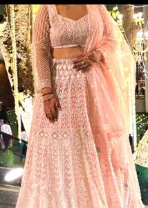 Elegant Blush Pink Designer Lehenga Set