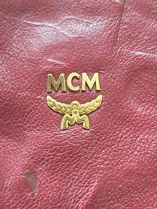 Authentic MCM Burgundy Leather Bag