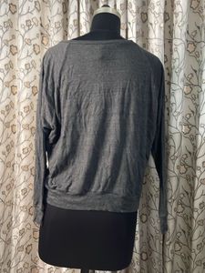 Grey Skull Print Long Sleeve Top