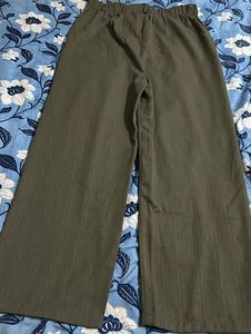 Stylish Wide-Leg Olive Green Pants