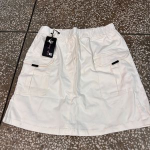 White Cargo Skirt