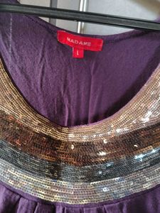 Sparkly Embellished Purple Tank Top