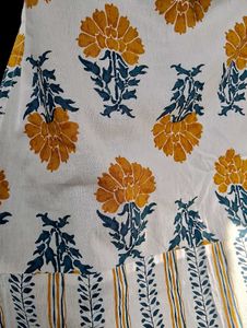 White Kurta with Yellow Floral Print