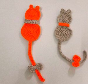 Crochet Cat bookmark /decor