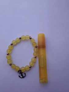 Yellow Beaded Bracelet with Anchor Charm