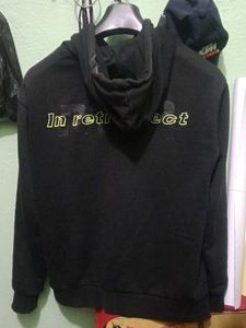 Plan black hoodie for men