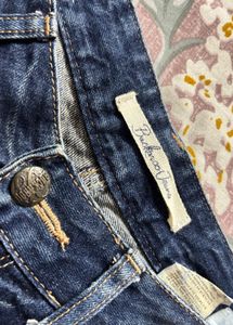 Distressed Blue Denim Shorts