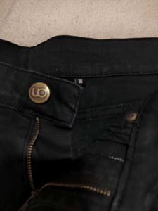 Black Embroidered Denim Shorts