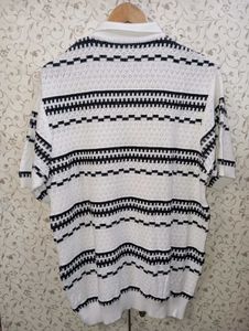 Flick Men's Striped self design Polo T-Shirt