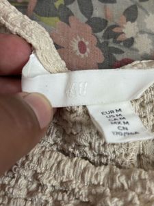 H&amp;M Cream Midi Slip Dress