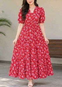 Red Floral Maxi Dress