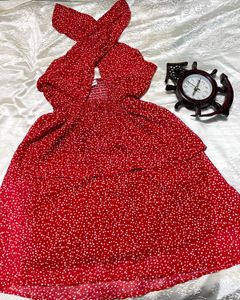Red Floral Mini Dress