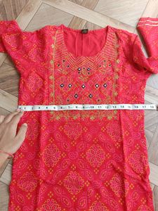 White And Red Kurti  Sharara Set
