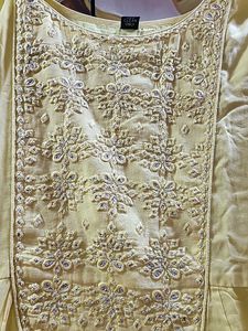 Yellow Embroidered Kurta
