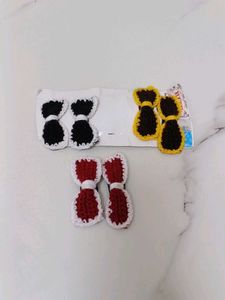 Cute Crochet Bow Hair Clips Set of 3