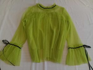 Lime Green Tulle Mesh Top