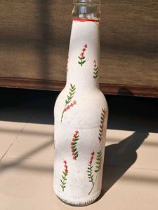 Hand-Painted Floral Bottle Vase