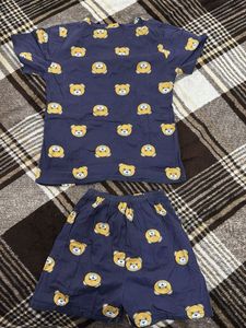 Cute Bear Print Pajama Set