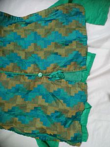 Green Churidar Top