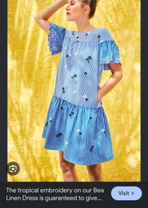 Marks &amp; Spencer Blue Striped Dress