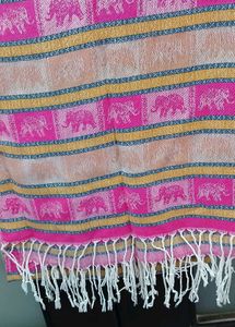 Pink Elephant Print Dupatta