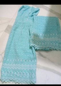 Beautiful Blue Chikankari Kurta Set