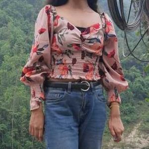 Floral Print Long Sleeve Top