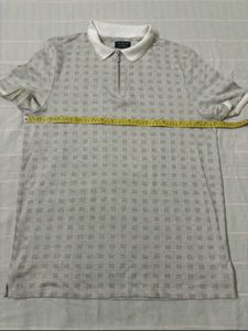 🆕Primark Men's Patterned Zip Polo Shirt