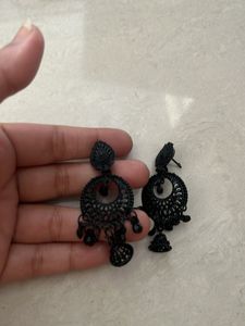 Black Jhumka Earrings