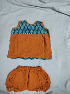 (3-12 month )kids Orange &amp; Teal Ethnic  Set