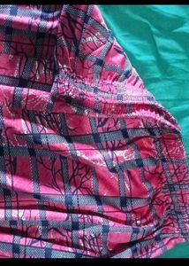 Comfortable Pink Plaid Pattern Palazzo Pants