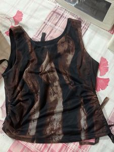 Stylish Ruched Tie-Dye Tank Top
