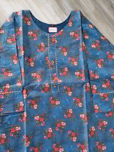 Blue Color Heavy Muslin Kurti