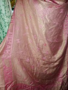 Aunthetic Chanel pink n gold scarf