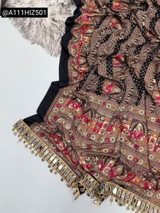 Beautiful Ajrakh Saree with Mirror Work