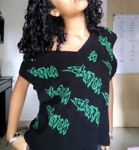 No Fear Graphic Print Sweater Top
