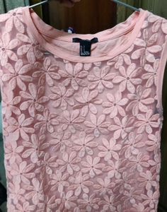 Forever 21 Pink Floral Sheer Tank