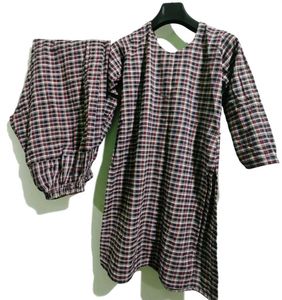 Checkered Kurta Pajama Set