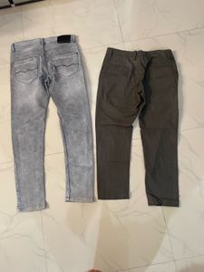 Men's Grey Jeans &amp; Olive Chinos