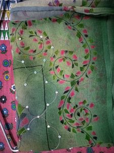 Light Weight Saree In Green Colour