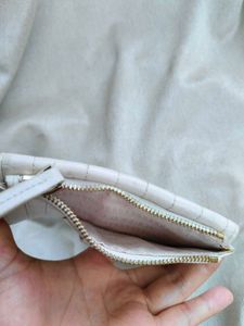 Chic White Quilted Wallet with Accent Detail