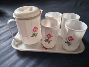Vintage Rose Pitcher &amp; Glasses Set