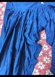 Embroidered Blue Cotton Kurta Set with Dupatta