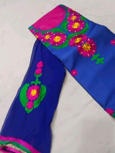 Girlish Suit With Bazu Work